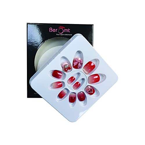 Beromt Kids Nails - Beautiful Multicolor Printed Press-On Nails for Girls | DIY Home Salon Kit | Perfect for Birthday Parties, Dress-Up & Pretend Play (BFN41KN)