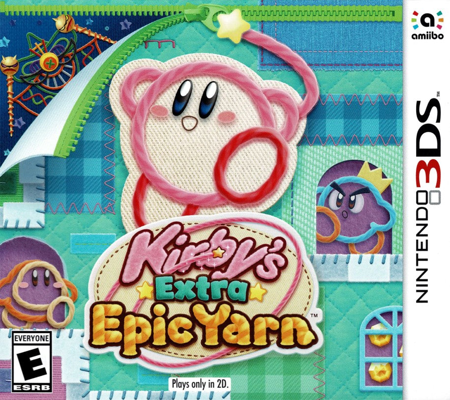 Kirby's Extra Epic Yarn - Nintendo 3DS Game | Cute Platformer Adventure for Kids & Adults | Perfect for Travel & Family Game Nights
