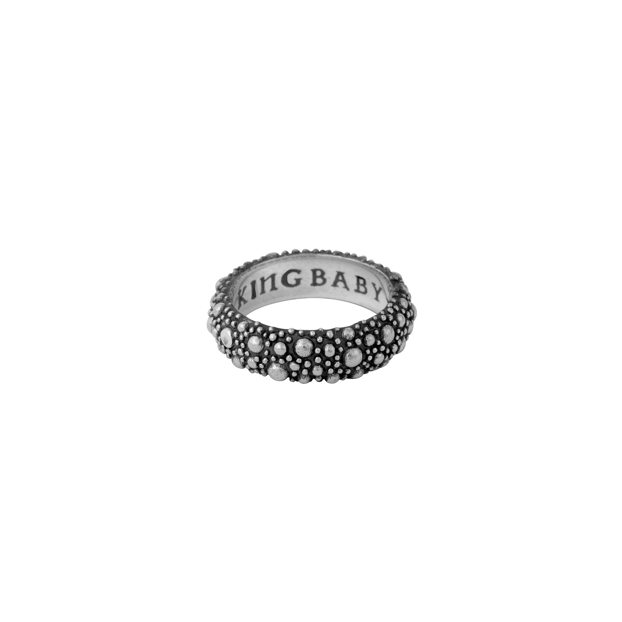 King Baby .925 Sterling Silver ‘Stingray’ Bubble Textured Ring - Anniversary, Wedding Band, Unique Gift for Him/Her - Perfect for Couples, Engagements & Special Occasions