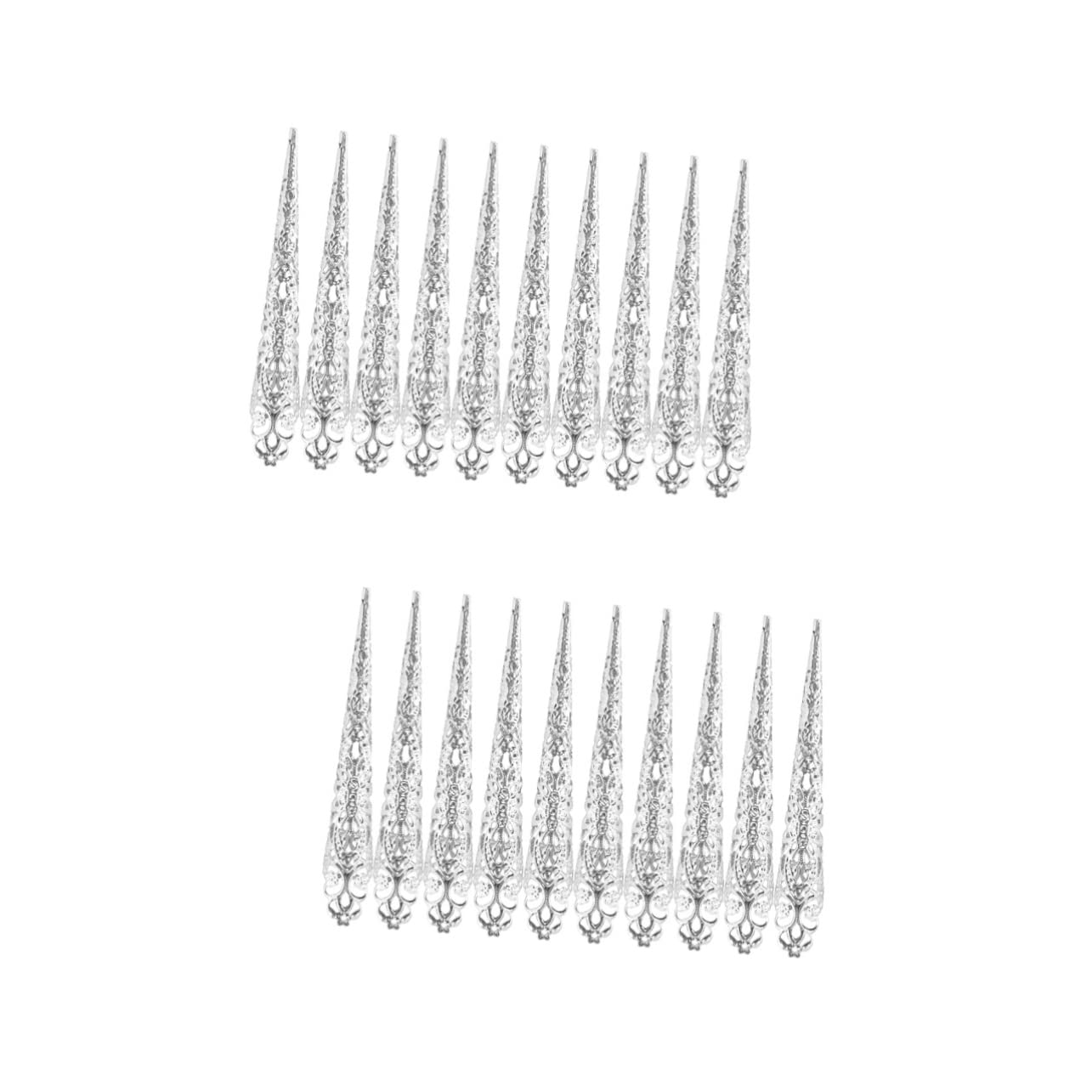 Minkissy 20 Pcs Punk Steampunk Nail Claw Rings Set - Fake Finger Nail Covers, Witch Nails & Manicure Accessories for Halloween, Cosplay & Gothic Fashion