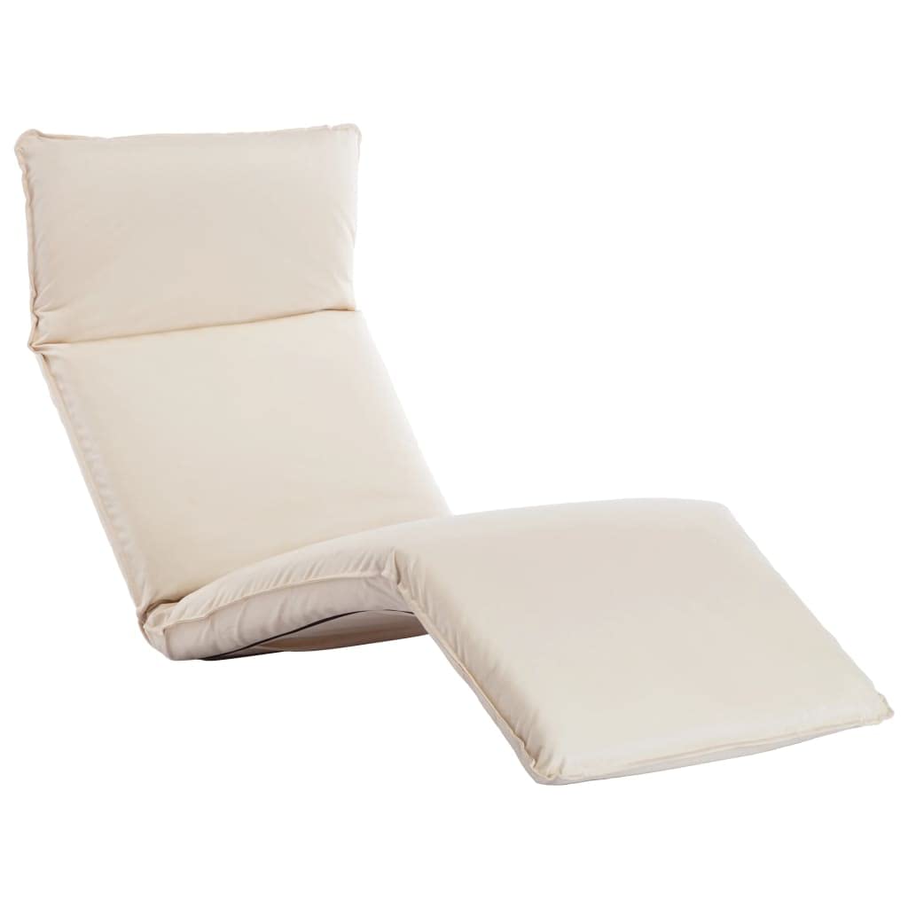 Premium Outdoor Lounge Chair - Foldable Chaise Lounge for Patio, Lawn & Poolside | Comfortable Oxford Fabric Sunlounger in Cream White | Perfect for Camping, Lakeside Relaxation & Backyard Sunbathing
