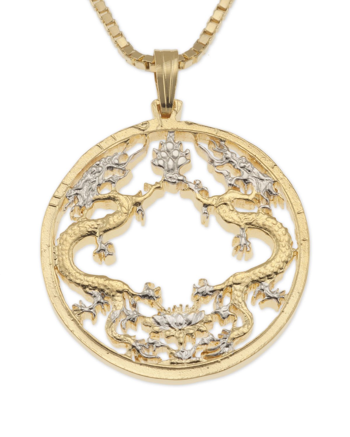 Authentic Bhutanese Dragon Coin Pendant Necklace - Handcrafted 200 Ngultrum Jewelry for Men & Women | Perfect Gift for Collectors, Fashion & Spiritual Occasions