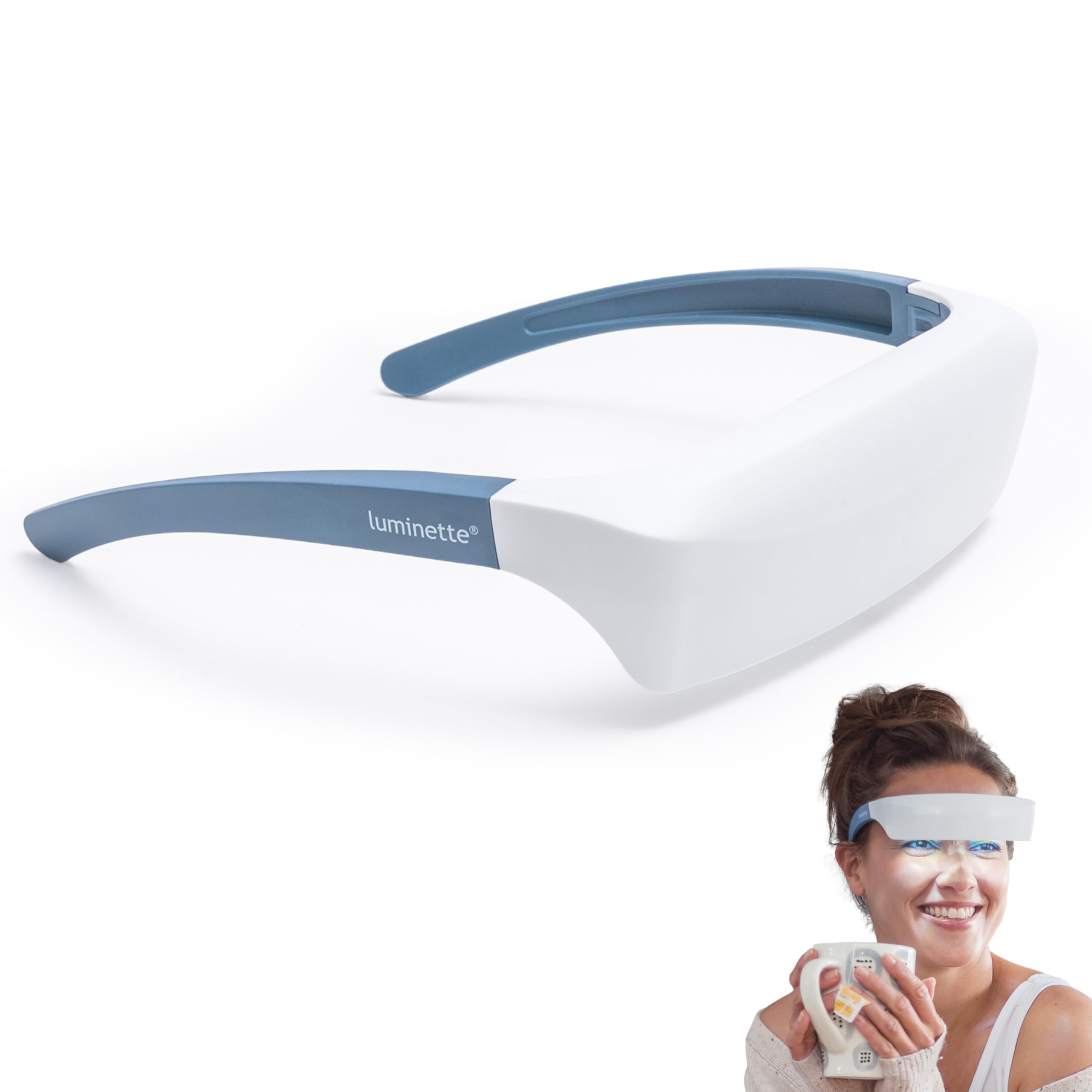 Luminette 2 Light Therapy Glasses (2024 Updated) - Wearable Happy Lamp for Natural Sleep Aid, Seasonal Affective Disorder & Jet Lag Relief - Portable Daylight Therapy Lamp for Home, Office & Travel Use