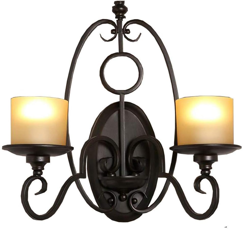 Vintage Industrial Wall Sconce - Double Head Retro Wall Lamp for Living Room, Bedroom, Hallway & Cafe | Dimmable Night Light for Home, Hotel, Restaurant & Commercial Spaces