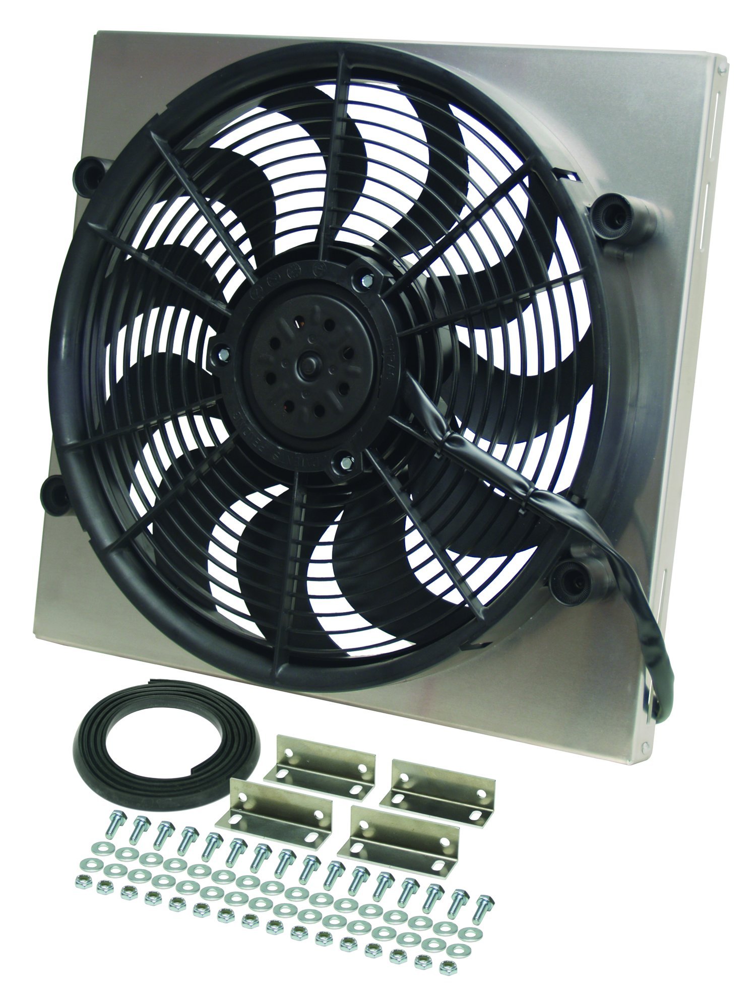 Derale 16818 High Performance Radiator Cooling Fan with Durable Aluminum Shroud Assembly - Perfect for Truck, SUV & Off-Road Vehicle Engine Cooling Systems