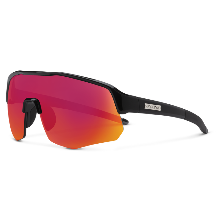 Cadence Black Polarized Sunglasses with Red Mirror Lens - Stylish UV Protection for Driving, Running & Outdoor Activities