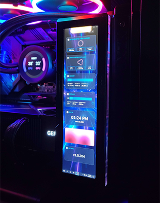 8.8 Inch LCD Hardware Monitor Display - Real-Time PC Temperature & Performance Tracking for Gaming & Workstations