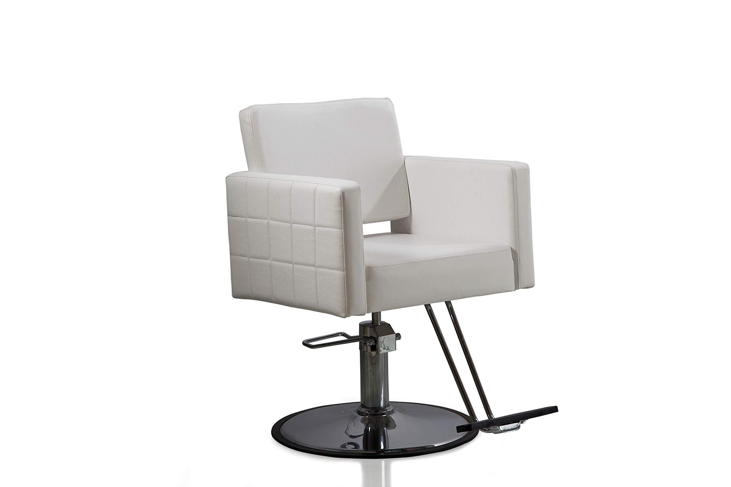 Professional Salon Styling Chair - Beautylife White Barber Chair for Hair Stylists | Durable Beauty Salon Equipment for Hairdressing, Makeup & Spa Services