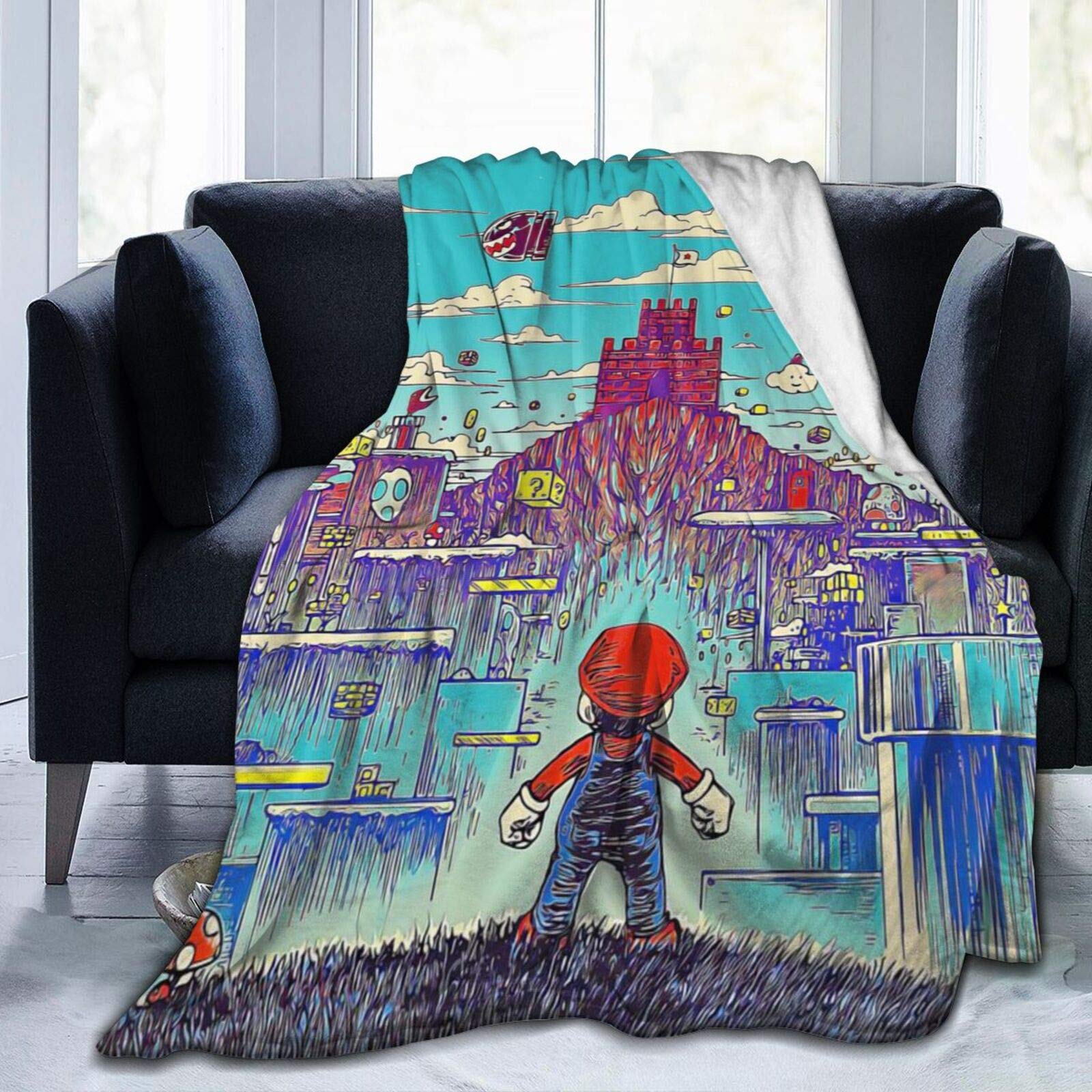 Super Mario 3D Print Ultra Soft Flannel Fleece Blanket - 80