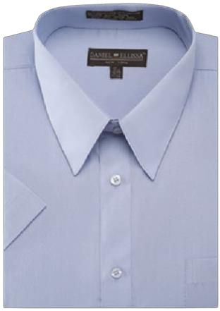 Daniel Ellissa DS3001S Light Blue Short Sleeve Shirt for Men - Casual Summer Wear & Office Outfit
