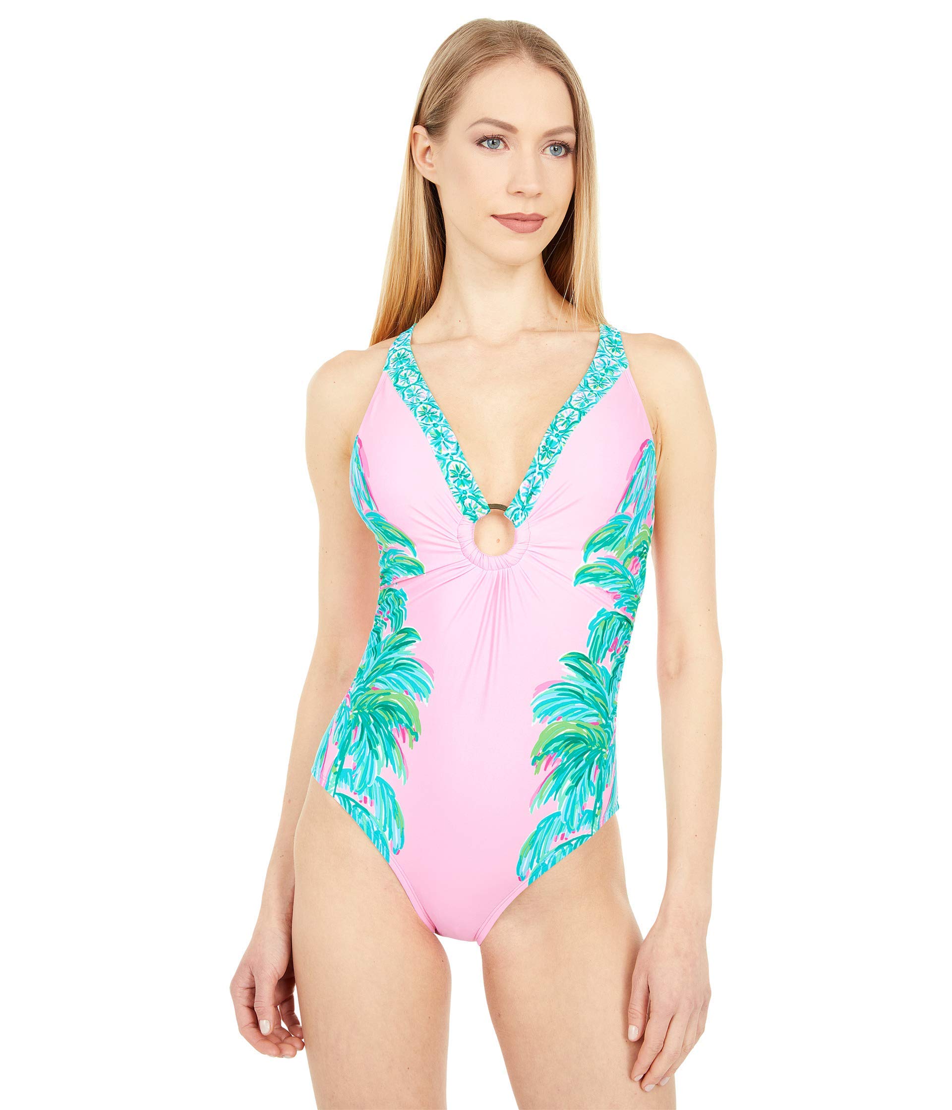 Lilly Pulitzer Stephie One-Piece Swimsuit for Women - Floral Print Bathing Suit with Adjustable Straps | Perfect for Beach Vacations, Pool Parties & Summer Getaways
