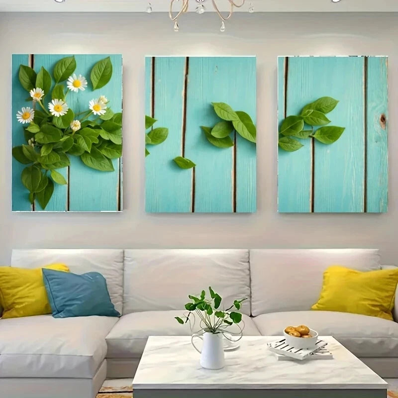 3-Piece White Daisy Metal Wall Art Set - Ready to Hang Floral Home Decor for Living Room, Bedroom & Office