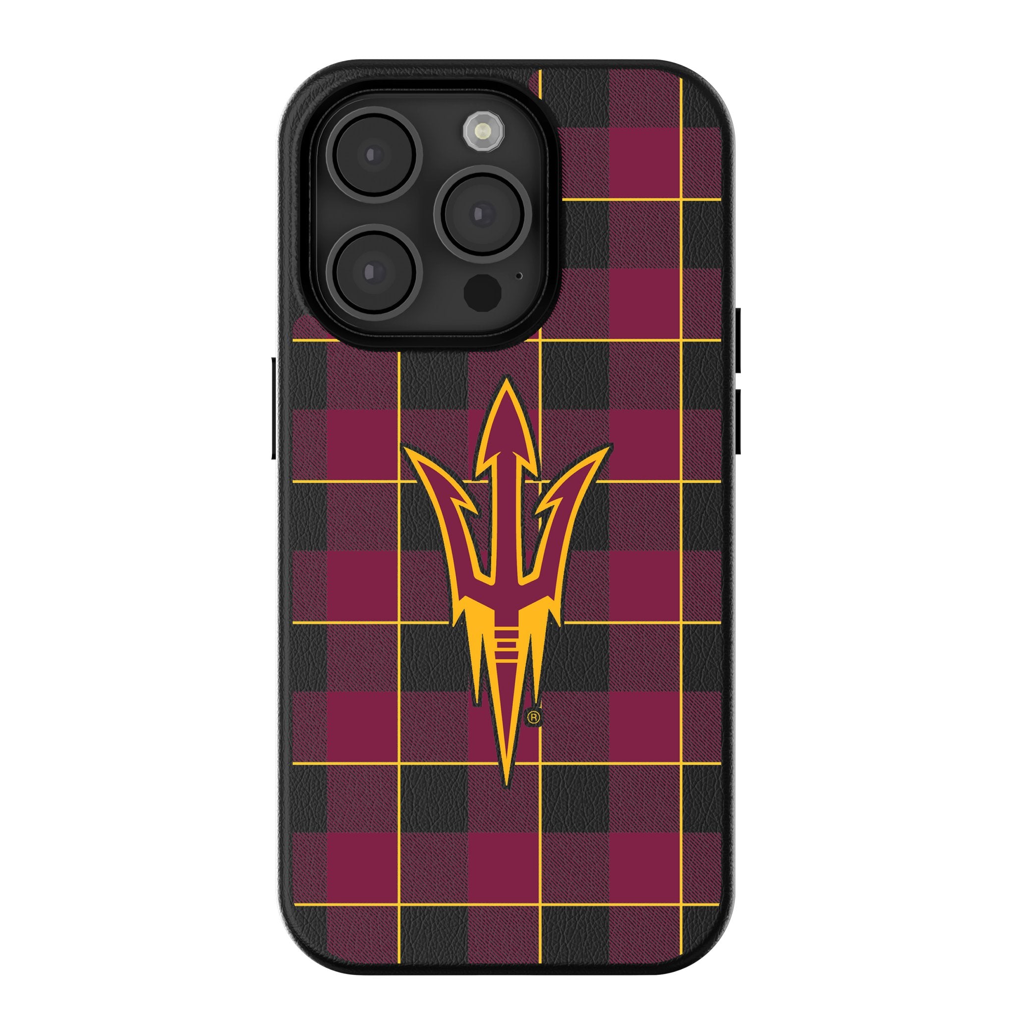 Arizona State University Sun Devils Plaid MagSafe Compatible iPhone Case for iPhone 13/14/15 Pro Max - Stylish & Protective College Phone Cover for School Spirit & Daily Use