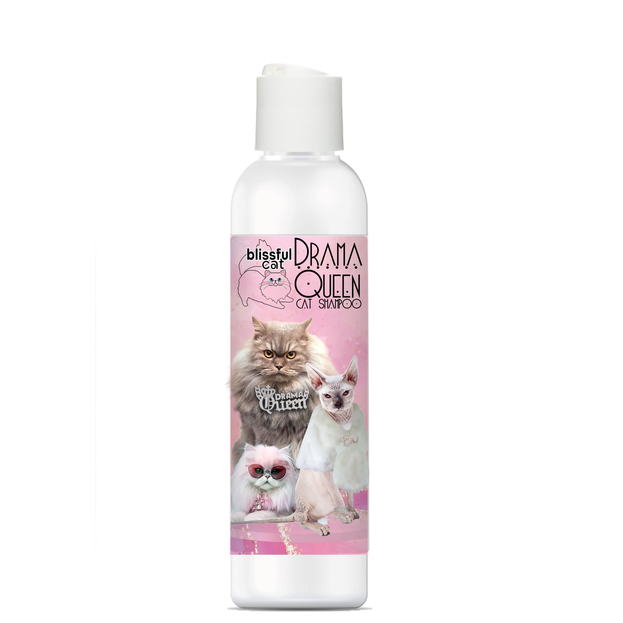 The Blissful Dog Drama Queen Cat Shampoo - 4 oz Natural Pet Shampoo for Sensitive Skin | Gentle Cleansing & Soothing Formula for Cats | Perfect for Bath Time & Grooming Sessions