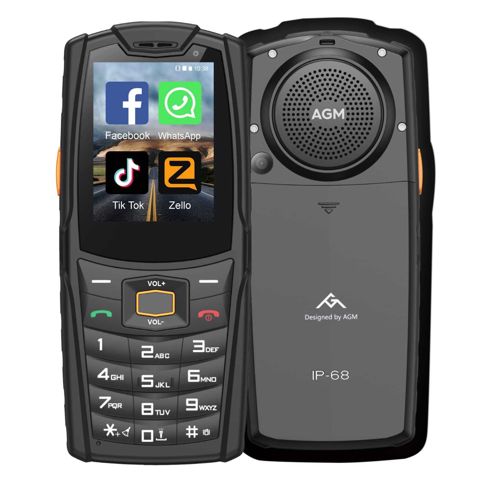 AGM M7 Rugged Unlocked 4G Smartphone - IP68 Waterproof, 2500mAh Battery, Dual SIM, 2.4
