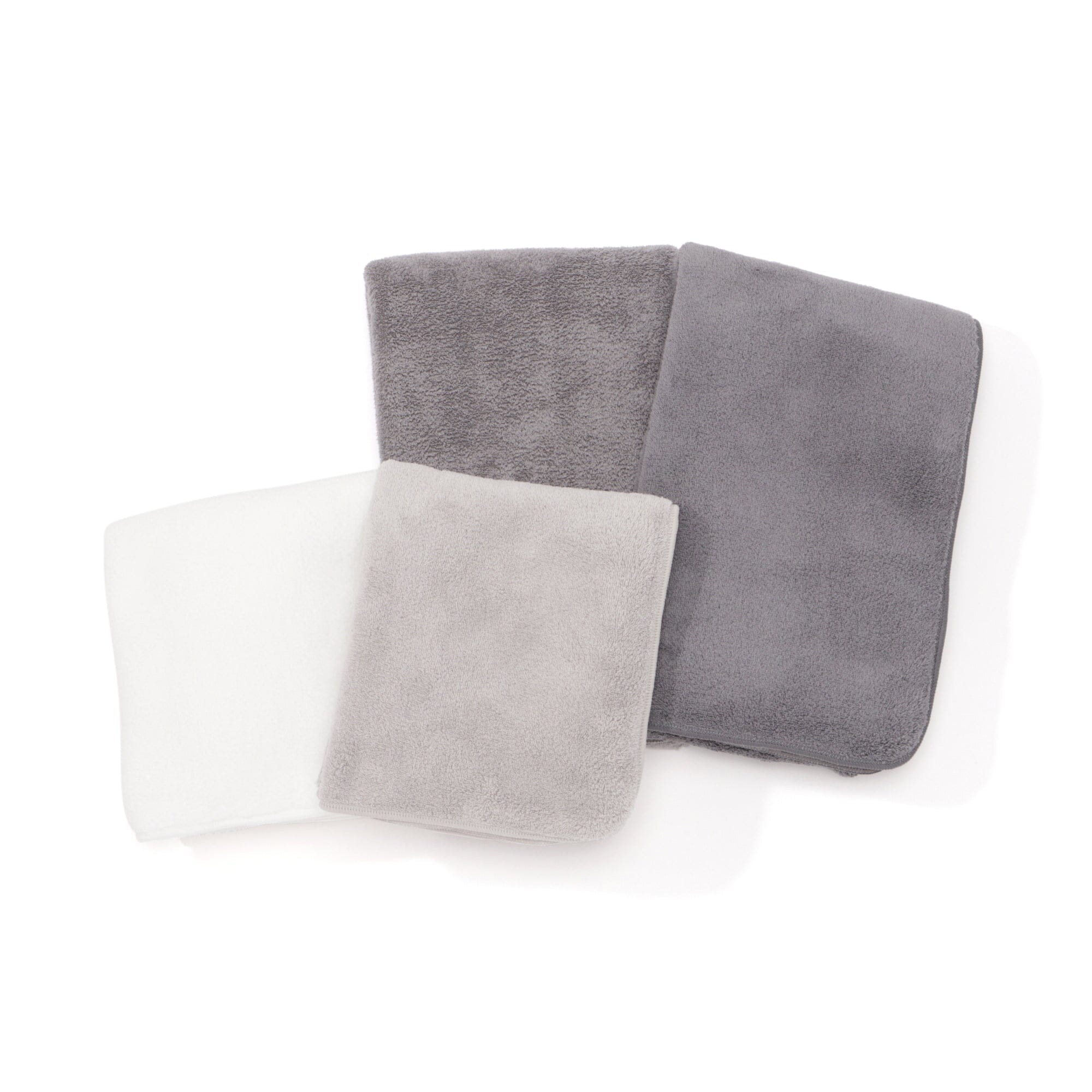 Premium Microfiber Face & Mini Bath Towel Set - Soft, Absorbent & Quick-Drying - Grey (2-Pack) - Perfect for Gym, Travel & Spa Days
