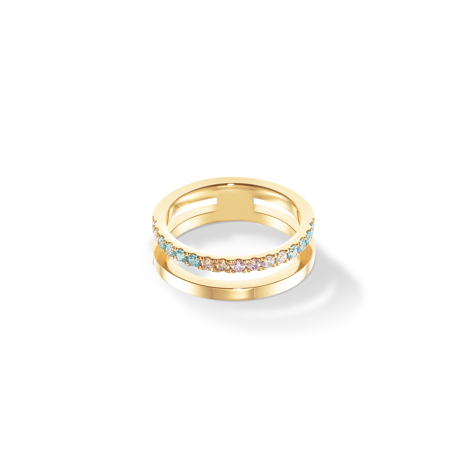 Eternal Unity Ring - 14K Gold Multicolor Pastel Wedding Band for Women, Perfect for Engagement, Anniversary & Romantic Gifts