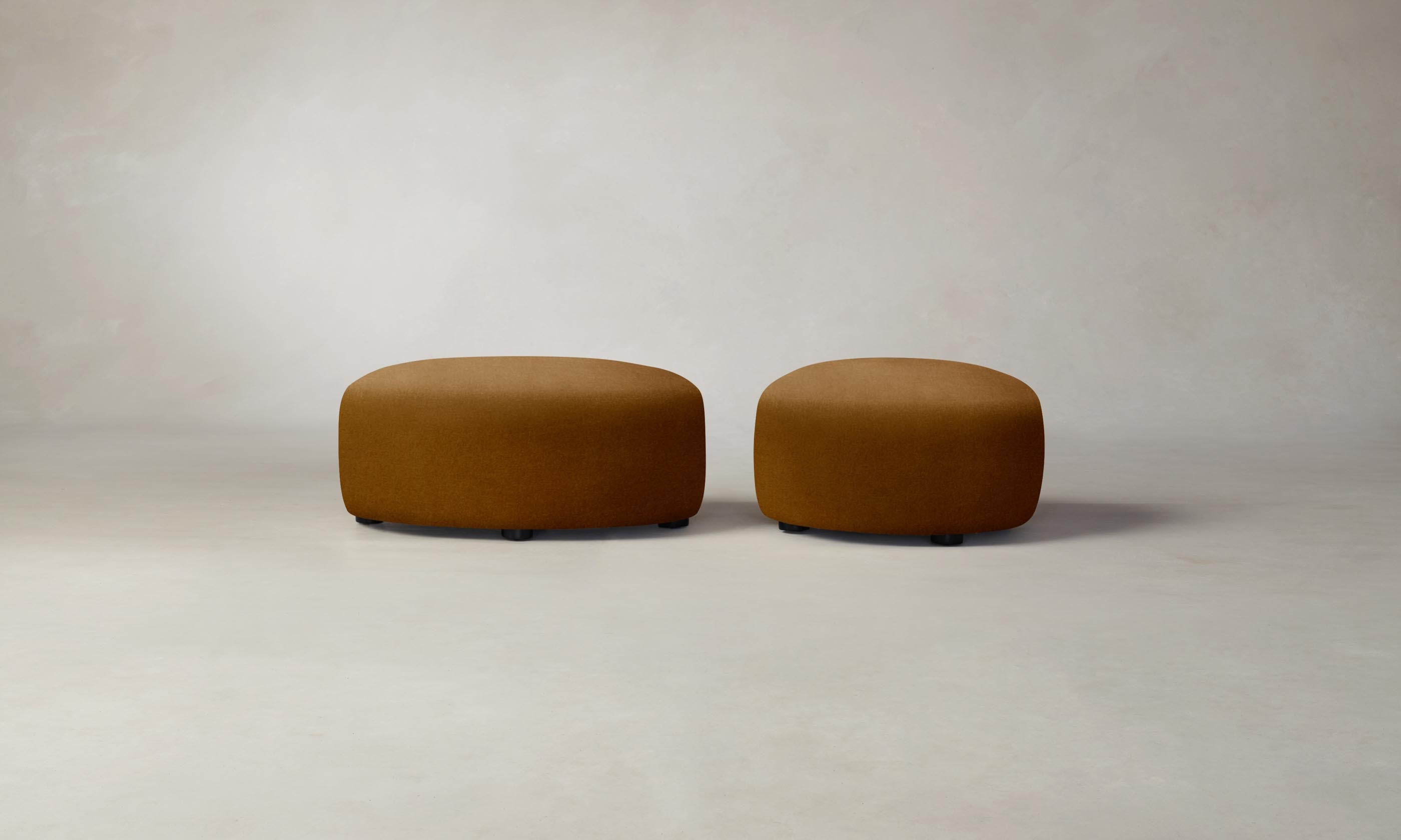 Premium Mohair Brown Sugar Chelsea Ottoman - Stylish Footrest & Accent Chair for Living Room, Bedroom & Office Decor