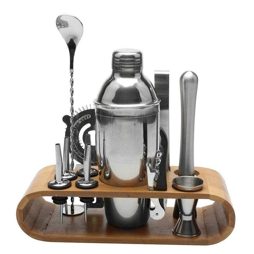 12-Piece Stainless Steel Cocktail Shaker Set - Bartender Kit for Mixing Red Wine, Liquor & Cocktails - Bar Accessories for Professional & Home Use - Perfect for Parties, Bars & Entertaining
