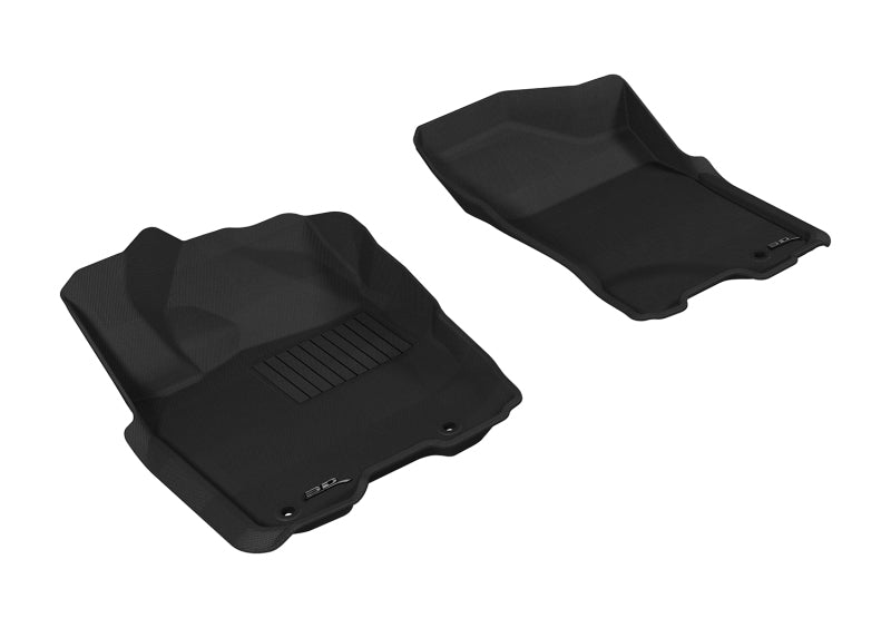 3D MAXpider Custom Fit Floor Mats for 2009-2015 Nissan Titan King & Crew Cab | Kagu Series 1st Row Car Mats in Gray | All-Weather Protection & Easy Cleaning for Trucks & SUVs