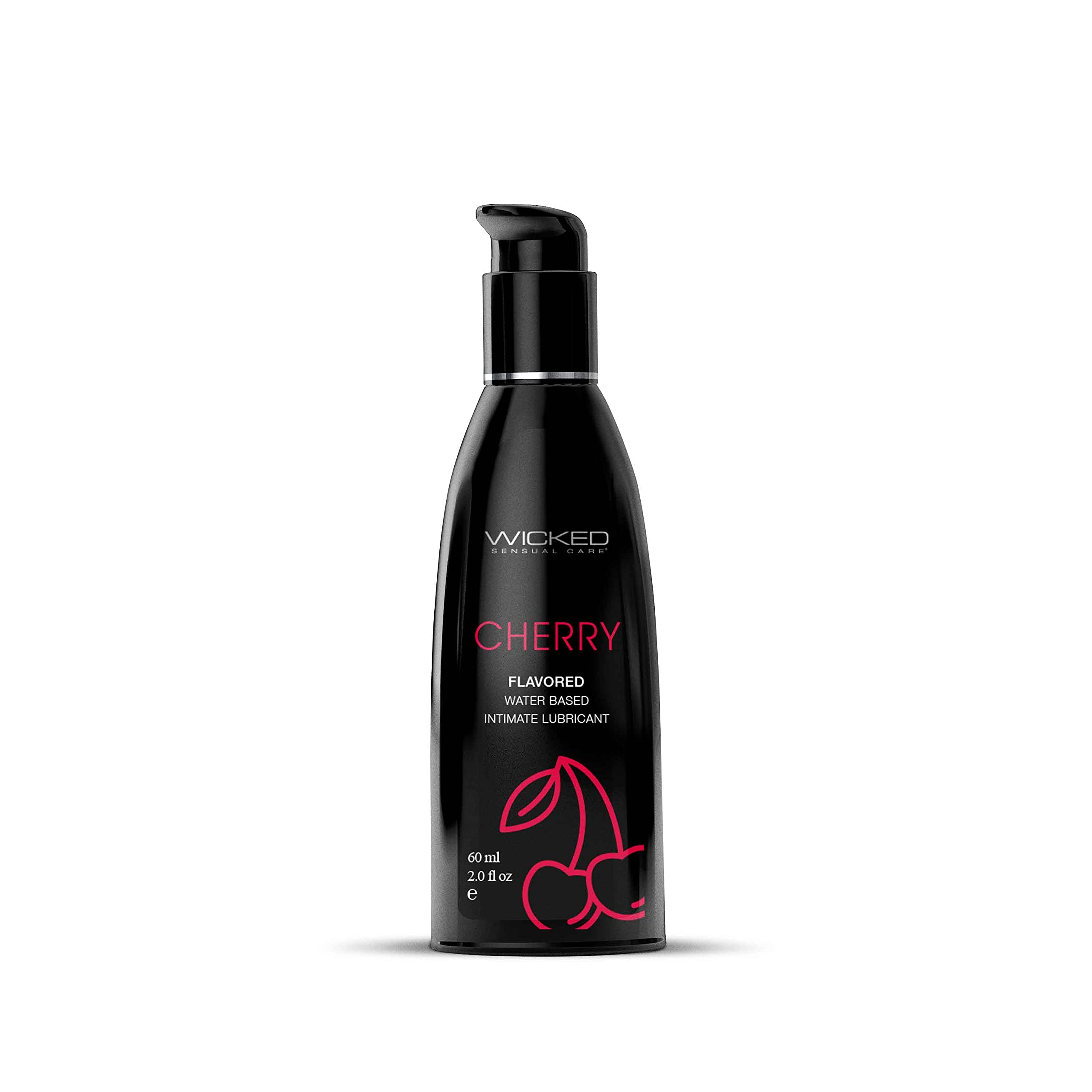 Wicked Lubes Sensual Care Water-Based Personal Lubricant - Cherry Flavor, 2 fl oz - Long-Lasting & Hypoallergenic for Couples & Intimate Moments