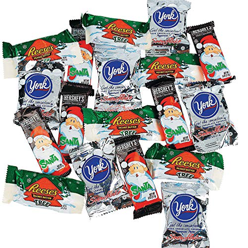 Hershey's Santa Snacks Assortment - 34 Individually Wrapped Christmas Candies for Holiday Gifts, Stocking Stuffers & Party Favors | Chocolate Treats for Christmas Celebrations, Office Parties & Family Gatherings