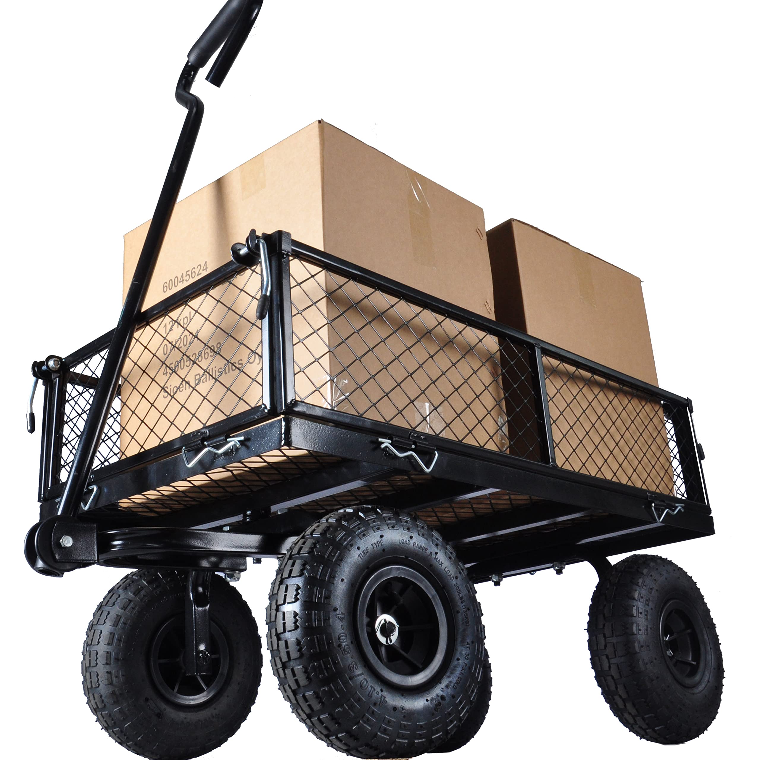 Heavy Duty Garden Wagon Cart with Large Capacity - Perfect for Transporting Firewood, Yard Waste, and Gardening Supplies (Model: TC1840BKG) - Ideal for Home, Farm, and Outdoor Use