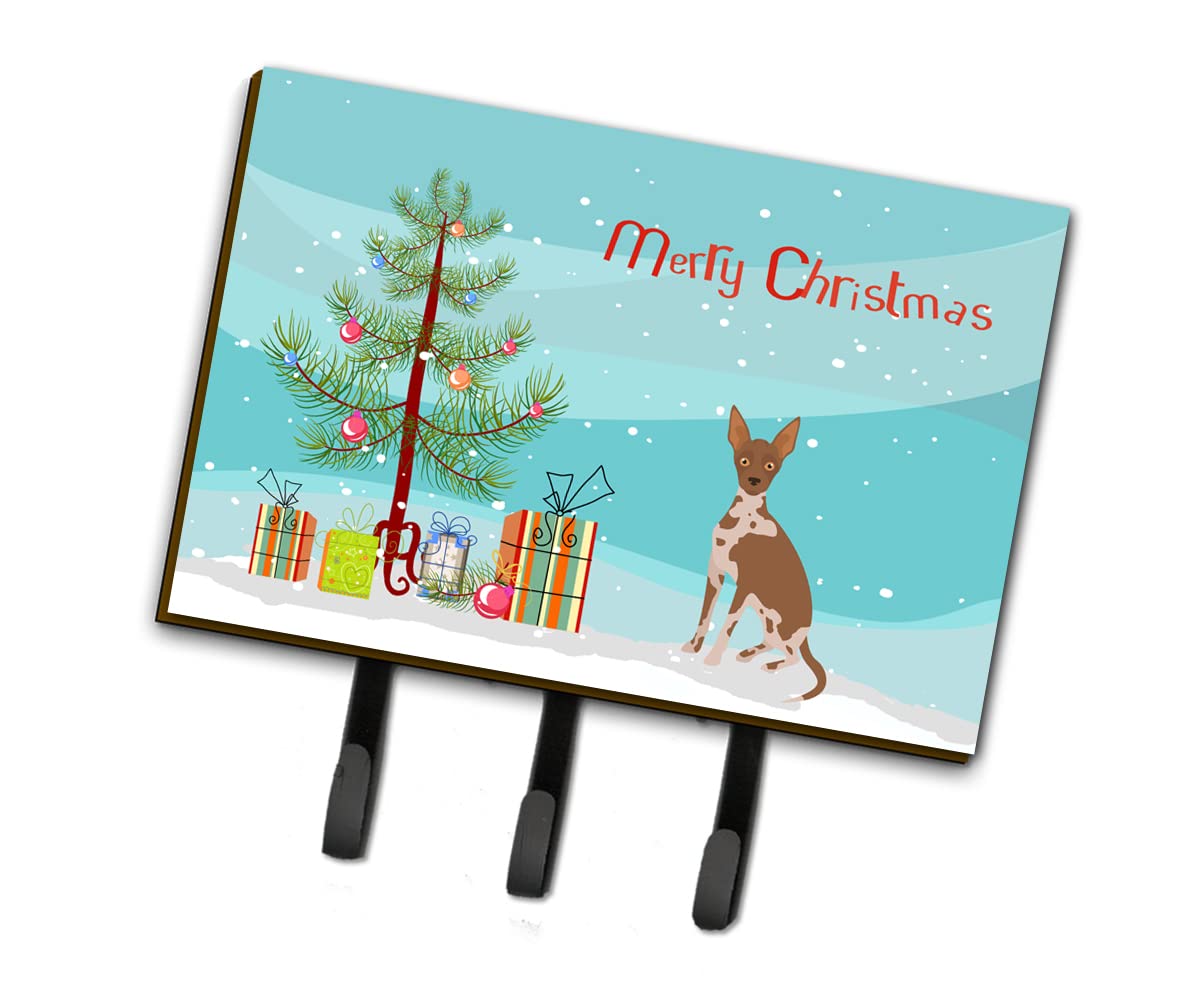 Caroline's Treasures CK3491TH68 Tan Abyssinian Hairless Dog Christmas Key Holder & Wall Hook - Durable Coat Rack for Keys, Leashes & Towels - Perfect for Entryway, Kitchen & Bathroom Organization