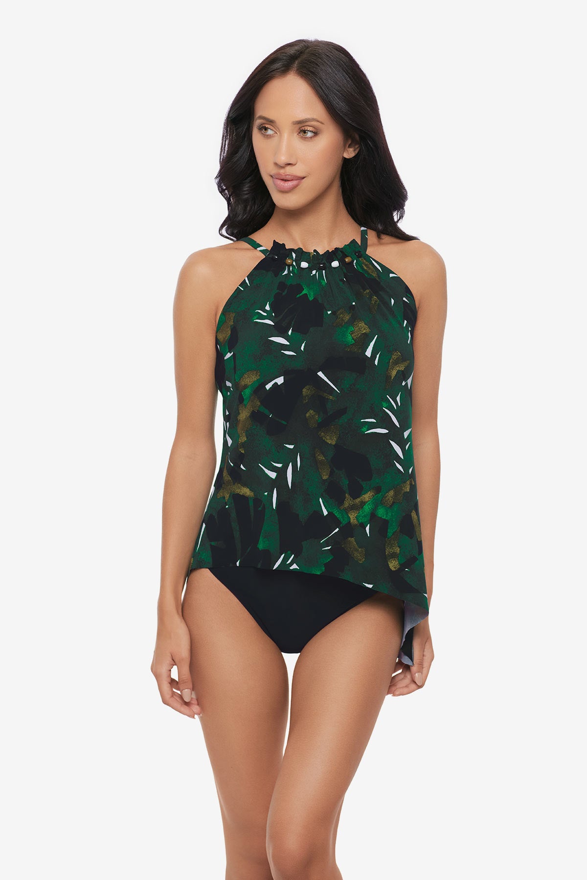 Regina Tankini Top in Palmetto - Women's Floral Print Swimwear for Beach & Pool - Perfect for Summer Vacation & Water Activities