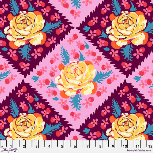Fluent Anna Maria PWAH191 Rose Tile Plum - Elegant Floral Pattern for Home Decor, Bathroom & Kitchen Backsplash