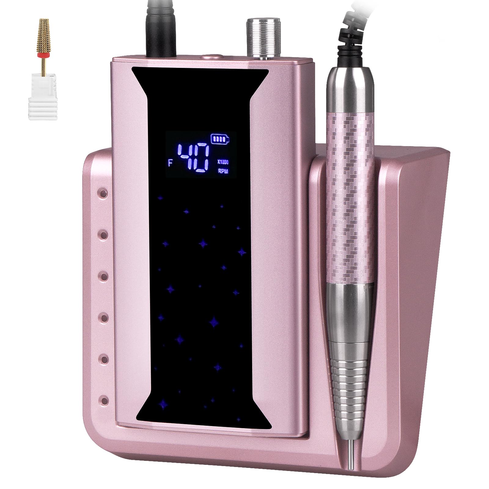 AZ GOGO 85W Professional Cordless Nail Drill - 40000RPM Brushless Electric Nail File for Gel & Acrylic Nails | Rechargeable Portable Manicure Machine | Salon-Grade Nail Art Tool for Home & Professional Use