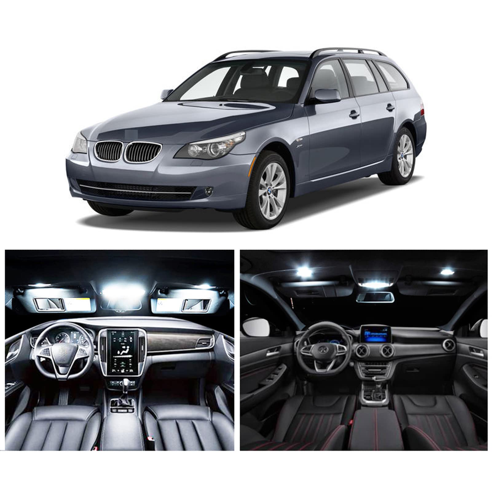 Error-Free LED Interior Light Kit for BMW 5 Series (1997-2010) - White Canbus Car Accessories with Dome, Map, Reading & License Plate Lights | Perfect for Night Driving & Cabin Illumination