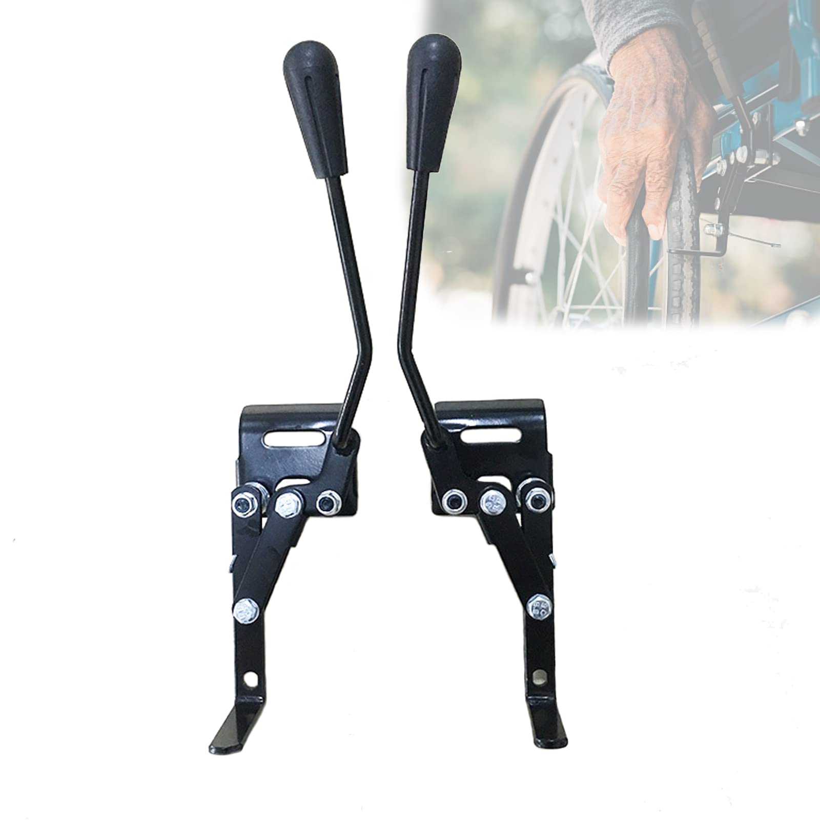 High Sensitivity Aluminum Wheelchair Brake - Side Mount Wheel Lock Hand Brake Assembly for Professional Wheelchair Replacement | Durable Left Brake Fastener Accessories | Ideal for Home Care, Hospital Use & Mobility Assistance