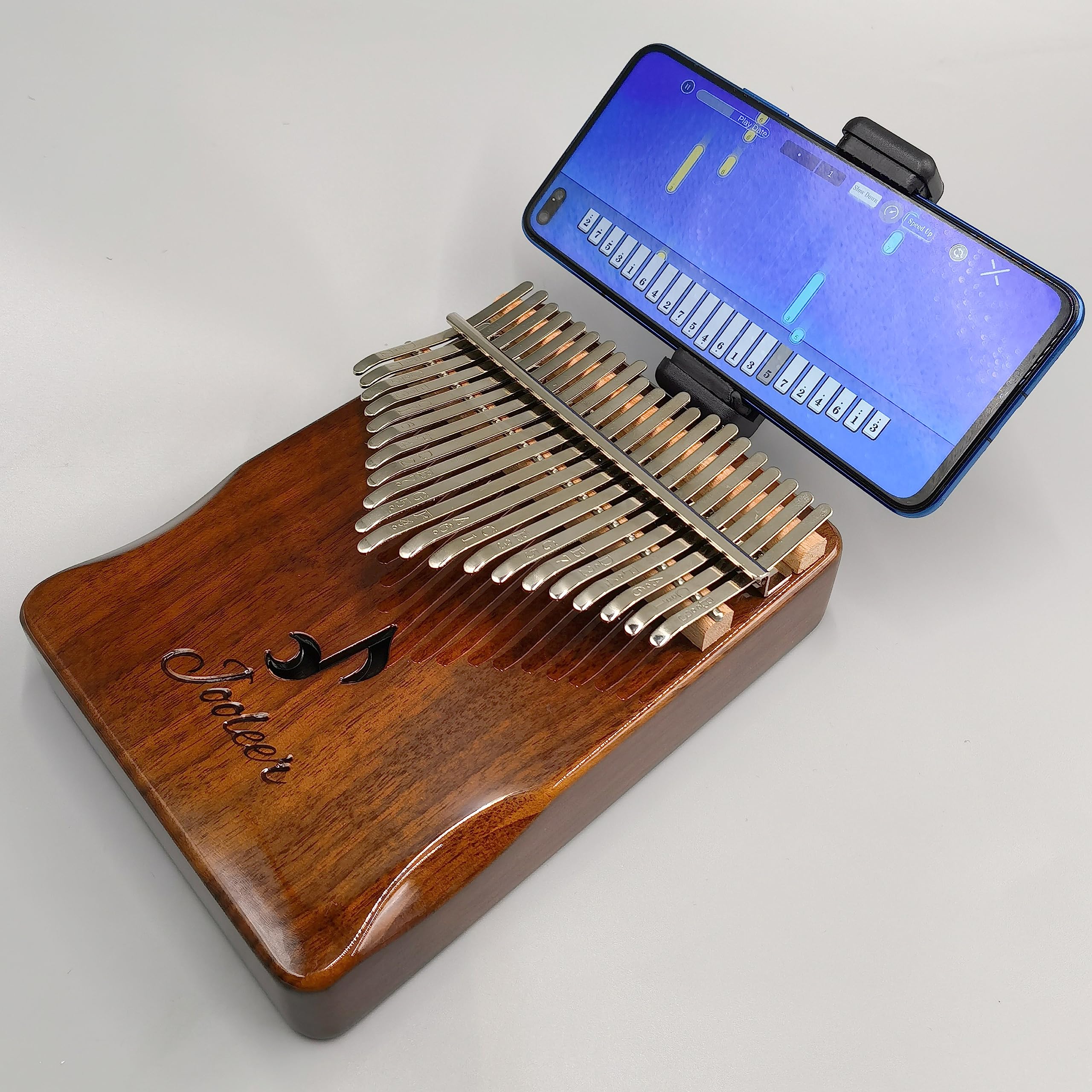 21-Key Solid Wood Kalimba Thumb Piano with Tuning Hammer, Finger Covers & Key Stickers - Portable Mbira Instrument with Carrying Case & Phone Holder - Perfect Gift for Kids, Adults & Beginners - Ideal for Music Therapy, Relaxation & Home Decor