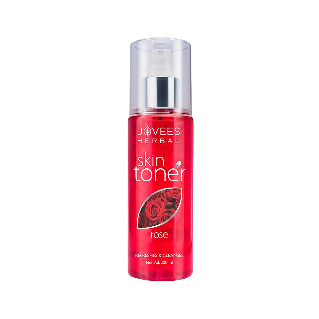 Jovees Herbal Rose Skin Toner - Refreshing Youthful Glow, Pore Tightening Face Mist for Normal to Dry Skin | Alcohol-Free, Paraben-Free, Chemical-Free 200ml | Hydrating Toner for Daily Skincare Routine & Post-Makeup Refresh