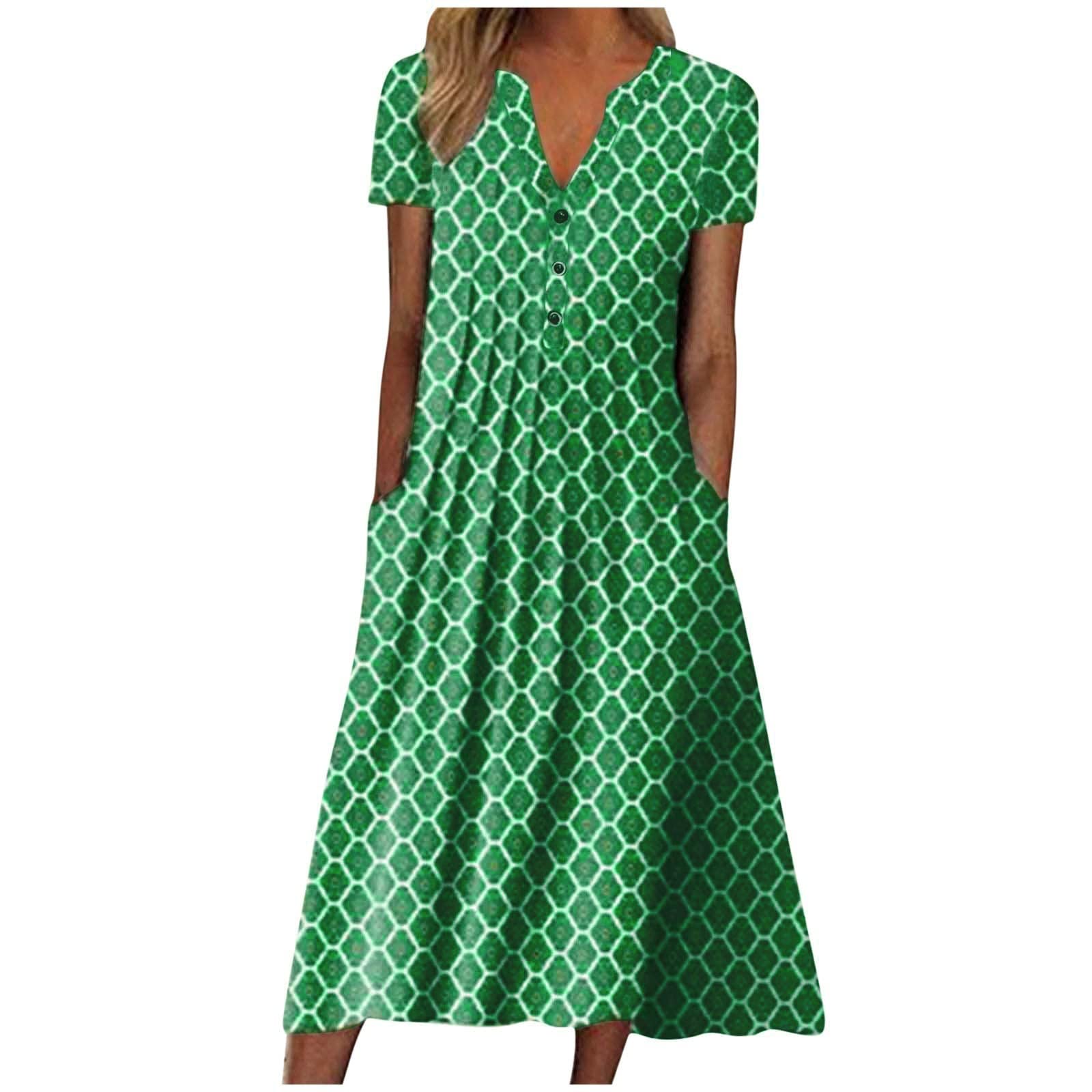 Women's Summer Sleeveless Maxi Dress with Pockets - Crewneck Button Down Casual Beach Dress for Outdoor, Vacation & Daily Wear