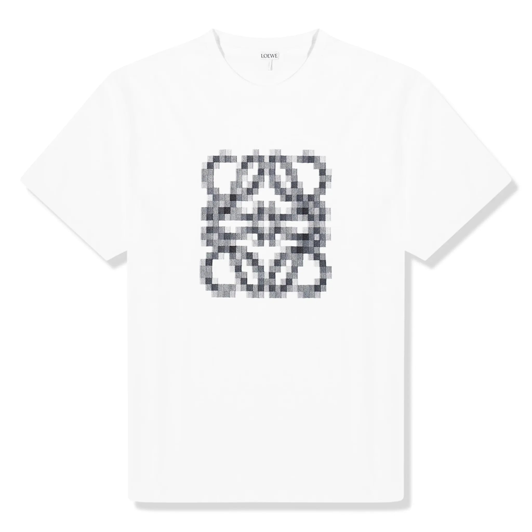 Loewe Anagram Pixelated White T-Shirt for Men - Stylish Casual Tee for Everyday Wear, Street Fashion & Outfits