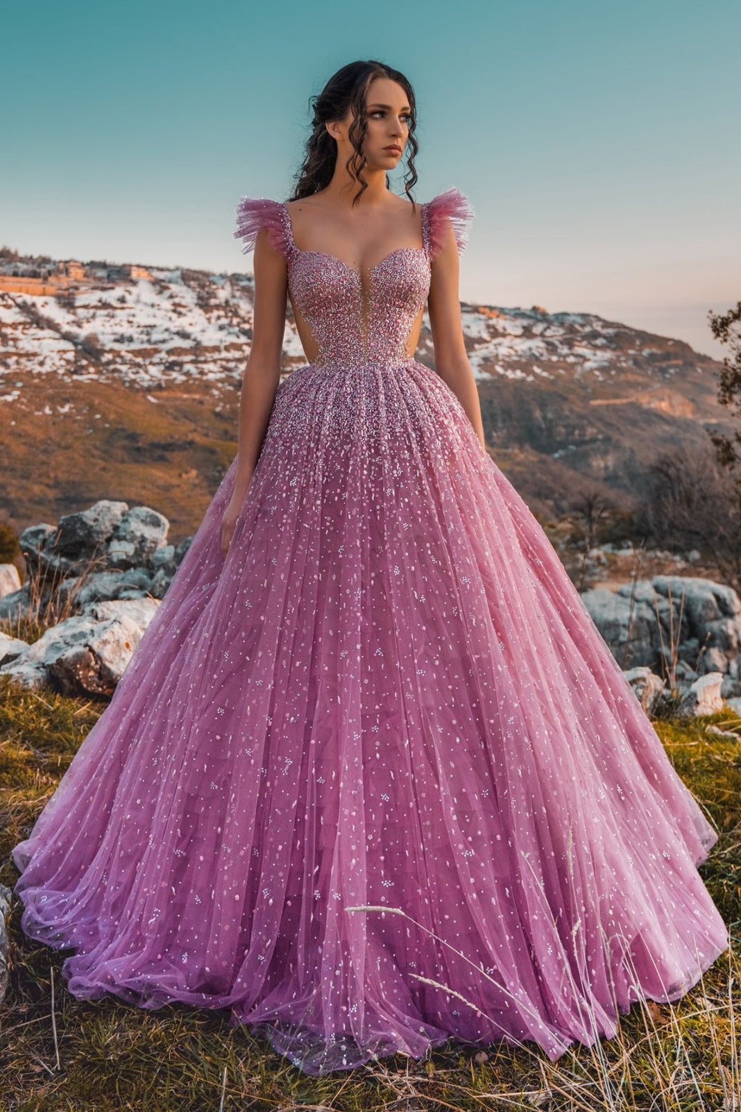 Elegant A-Line Sweetheart Neckline Lace Sequined Floor-Length Prom Dress for Homecoming, Ball, and Formal Events