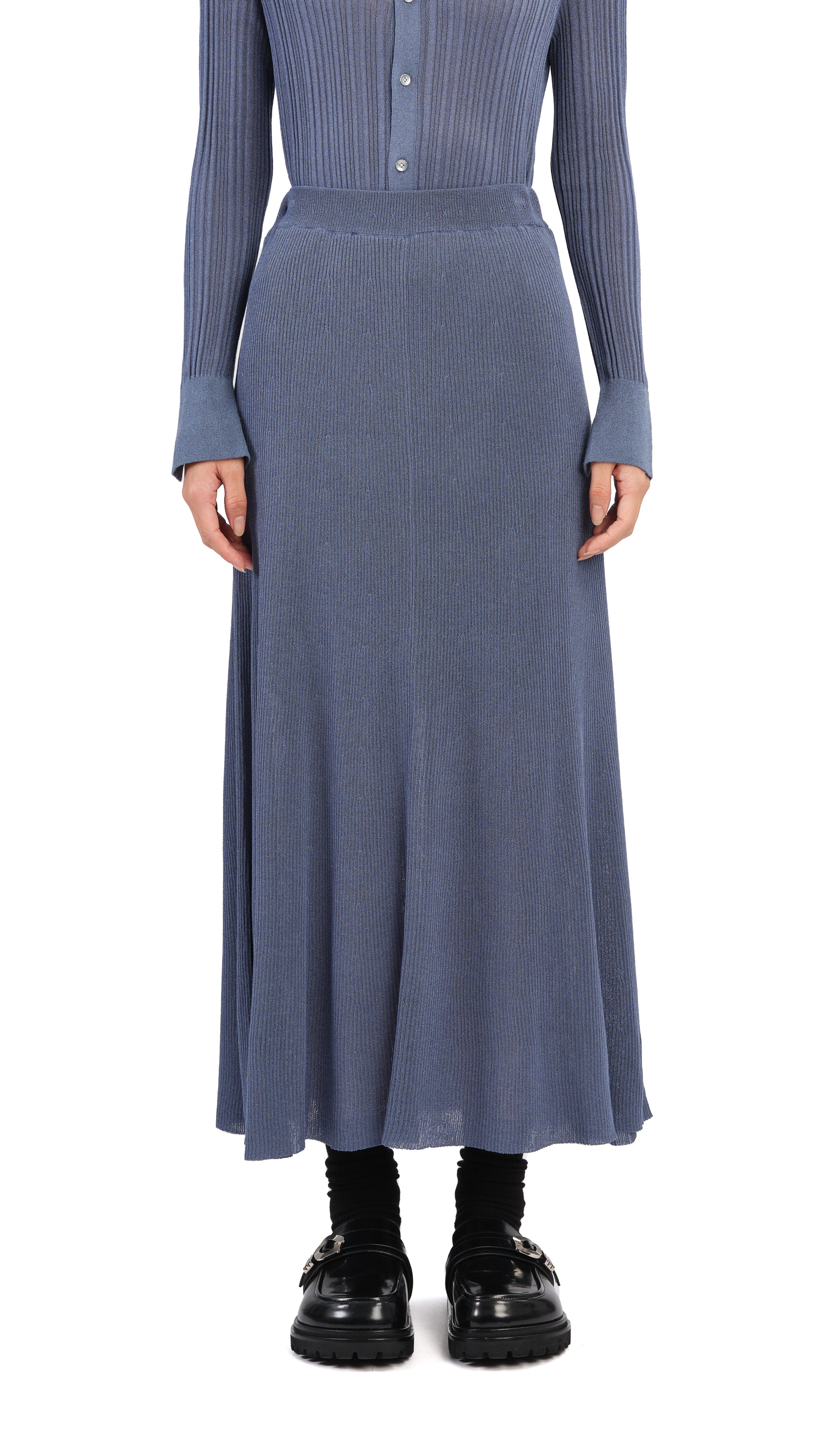 Lurex Knit Skirt for Women - Sparkly Metallic Midi Skirt with Stretchy Comfort - Perfect for Party, Night Out, and Holiday Events