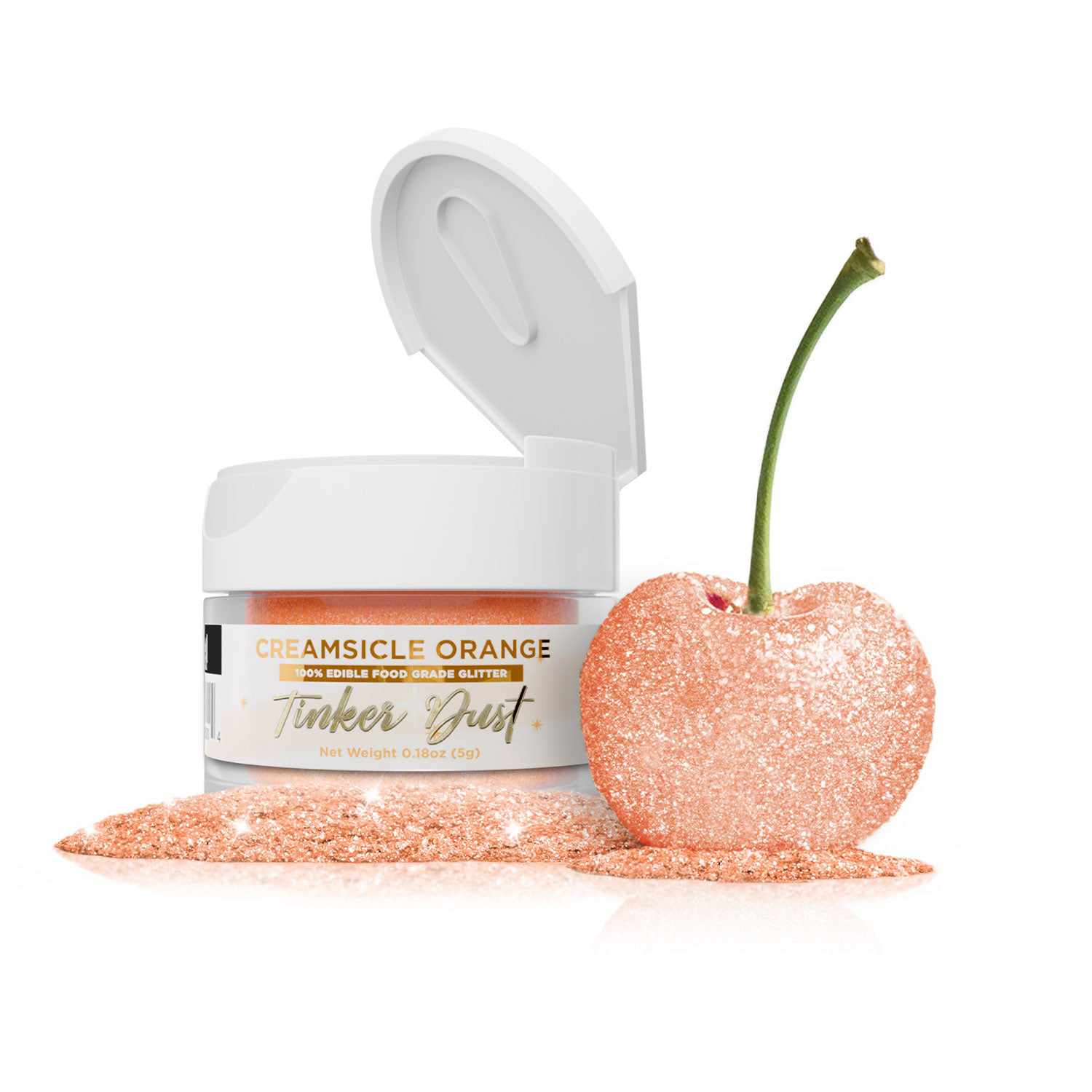 Tinker Dust® Creamsicle Orange Edible Glitter - 5 Grams for Cake Decorating, Cupcake Topping & DIY Desserts