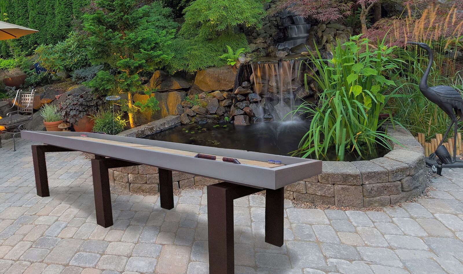 Premium South Beach Outdoor Shuffleboard Table - Weather-Resistant Game Table for Patio, Backyard & Beach Parties - Perfect for Family Fun & Outdoor Entertainment
