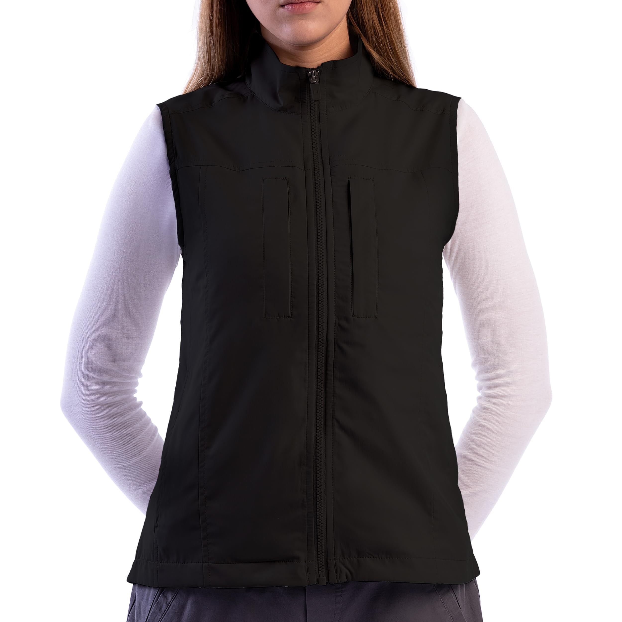 SCOTTeVEST Women's Featherweight Travel Vest with 16 Hidden Pockets - Lightweight Water Repellent Jacket for Hiking, Airplane & Outdoor Adventures