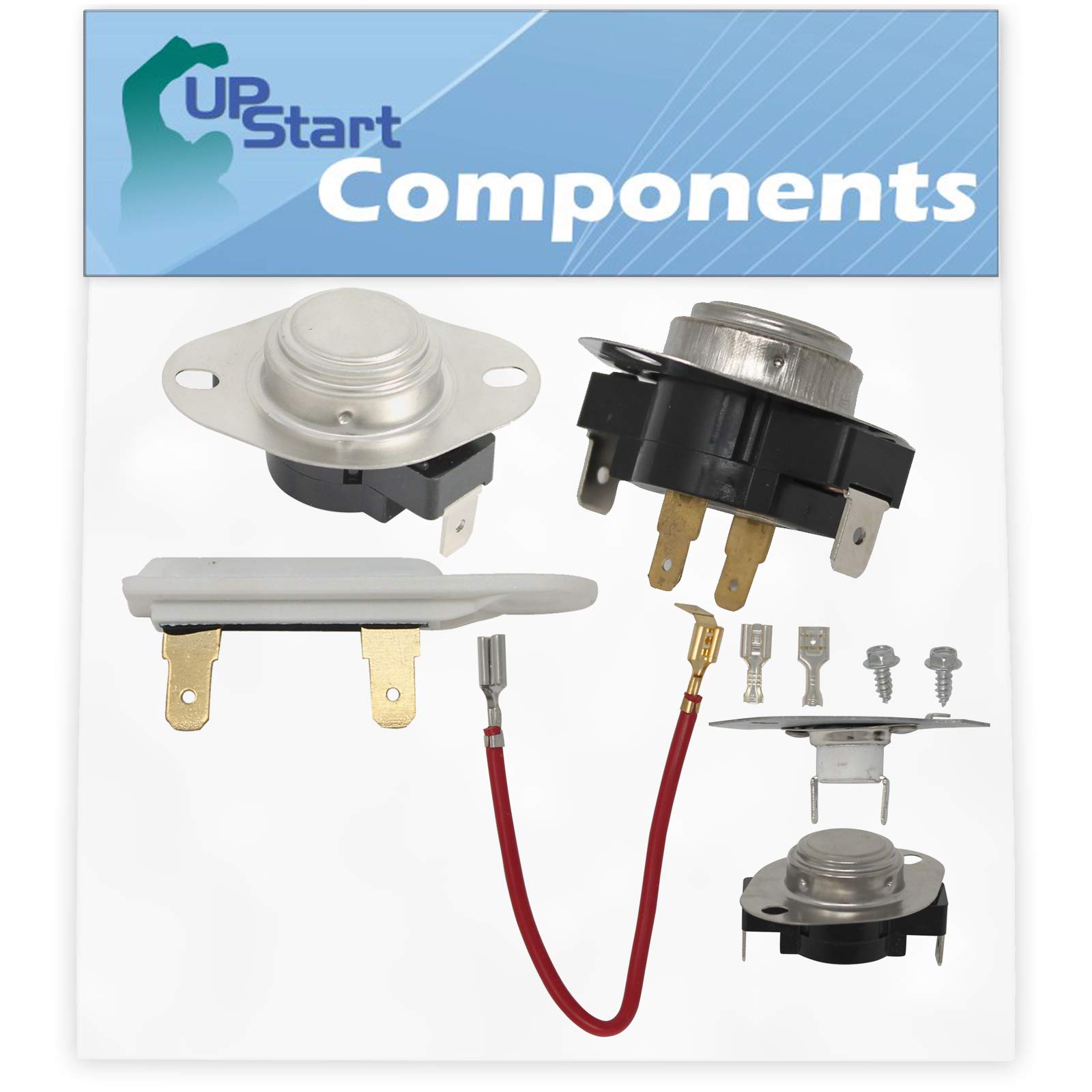 Whirlpool Dryer Thermostat Kit Replacement - Compatible with LEC8858EZ0, WP3390291, WP3387134, WP3392519 & 279816 - Includes Cycling Thermostat, Thermal Fuse & Accessories for Efficient Drying Performance - Perfect for Home Laundry Room Appliance Repair