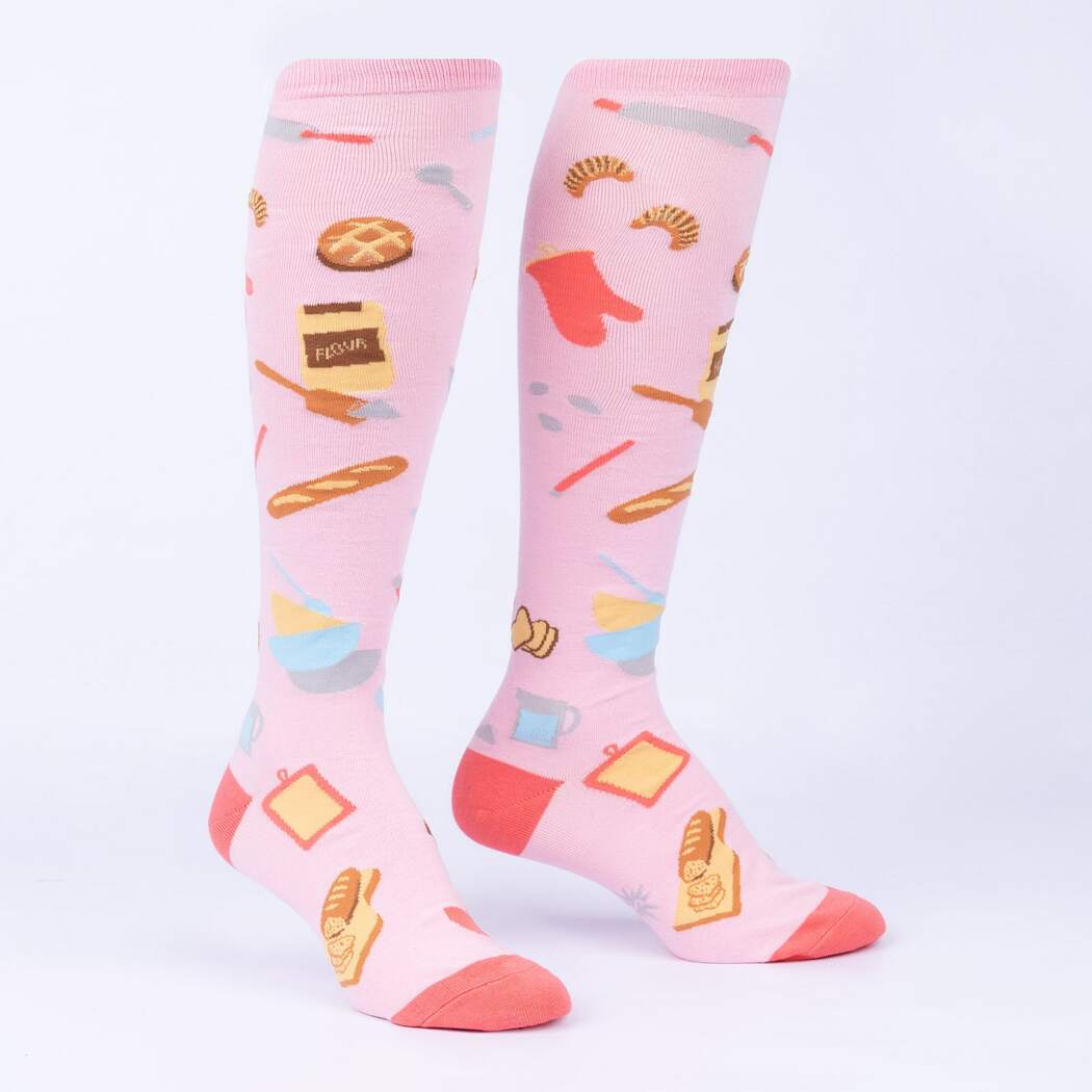 Bake at 350 Knee High Socks - Fun Baking Themed Novelty Socks for Women - Perfect for Bakers, Cooking Enthusiasts & Gift Giving
