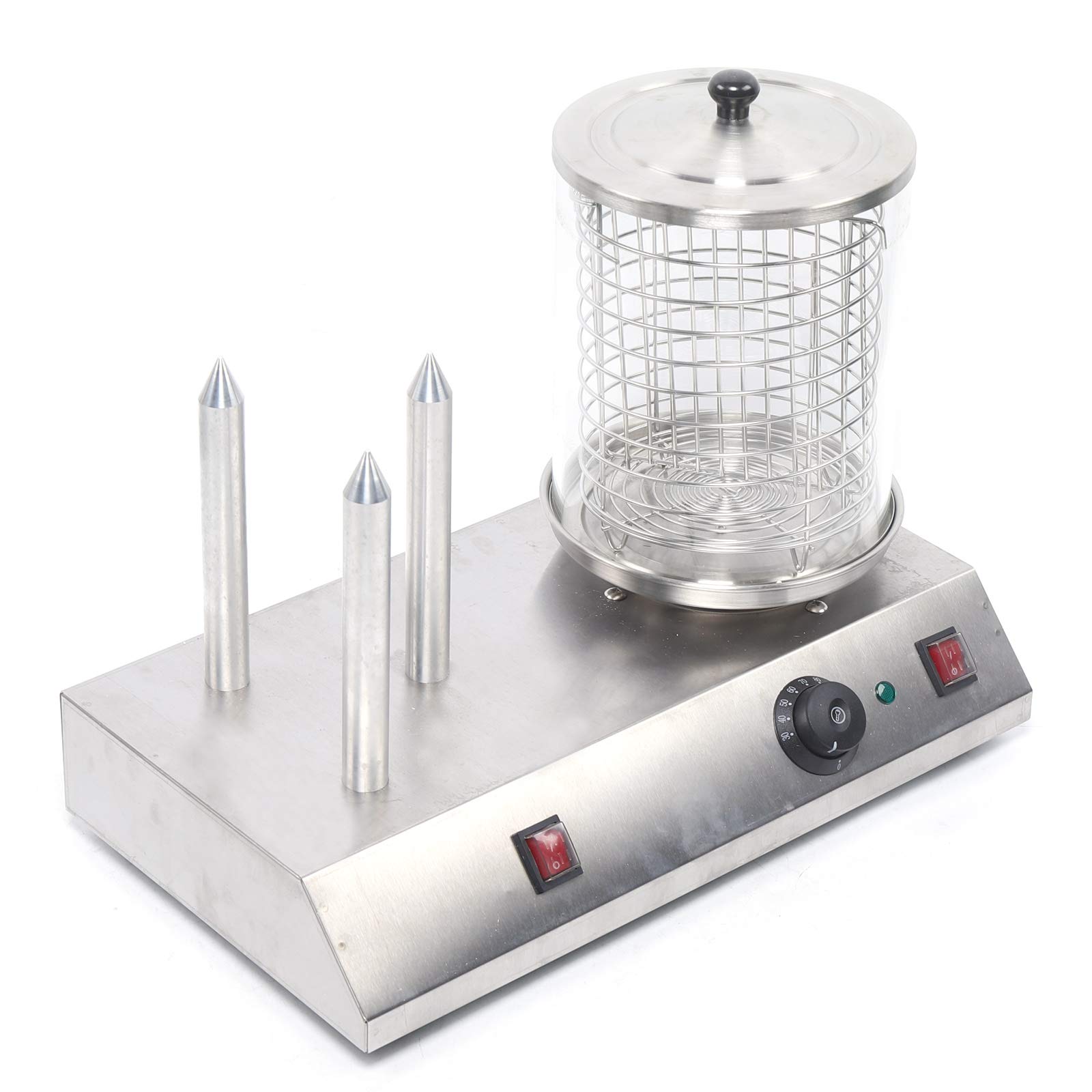 Commercial Electric Hot Dog Steamer 538W 110V - Stainless Steel Hot Dog Bun Warmer for Restaurants, Food Trucks & Home Use - Perfect for Parties, Events & Quick Service Businesses