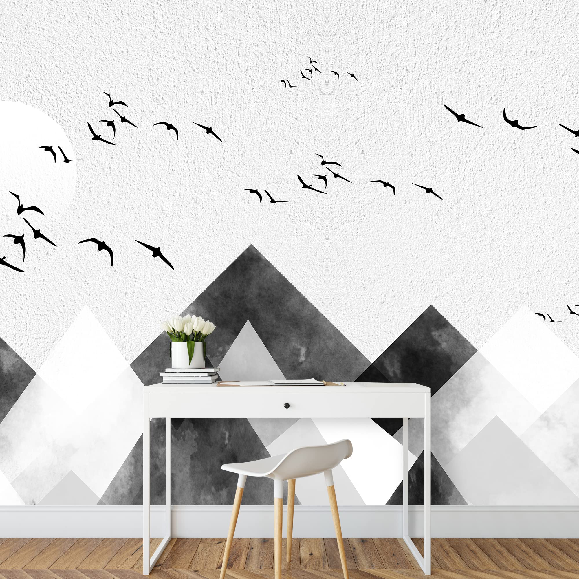 Abstract Geometric Removable Wallpaper Peel and Stick Wall Murals for Bedroom - 66x96 Inches - Perfect for Home Decor, Nursery, Living Room & Office Accent Walls