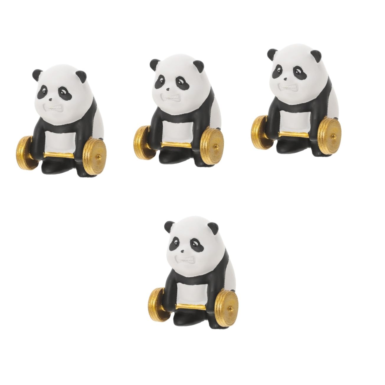 Toddmomy 4-Piece Cute Panda Resin Figurines Set - Mini Panda Statue Decor for Desktop, Tabletop, Home & Party - Perfect for Nursery, Office Desk, Bookshelf, and Gift Giving
