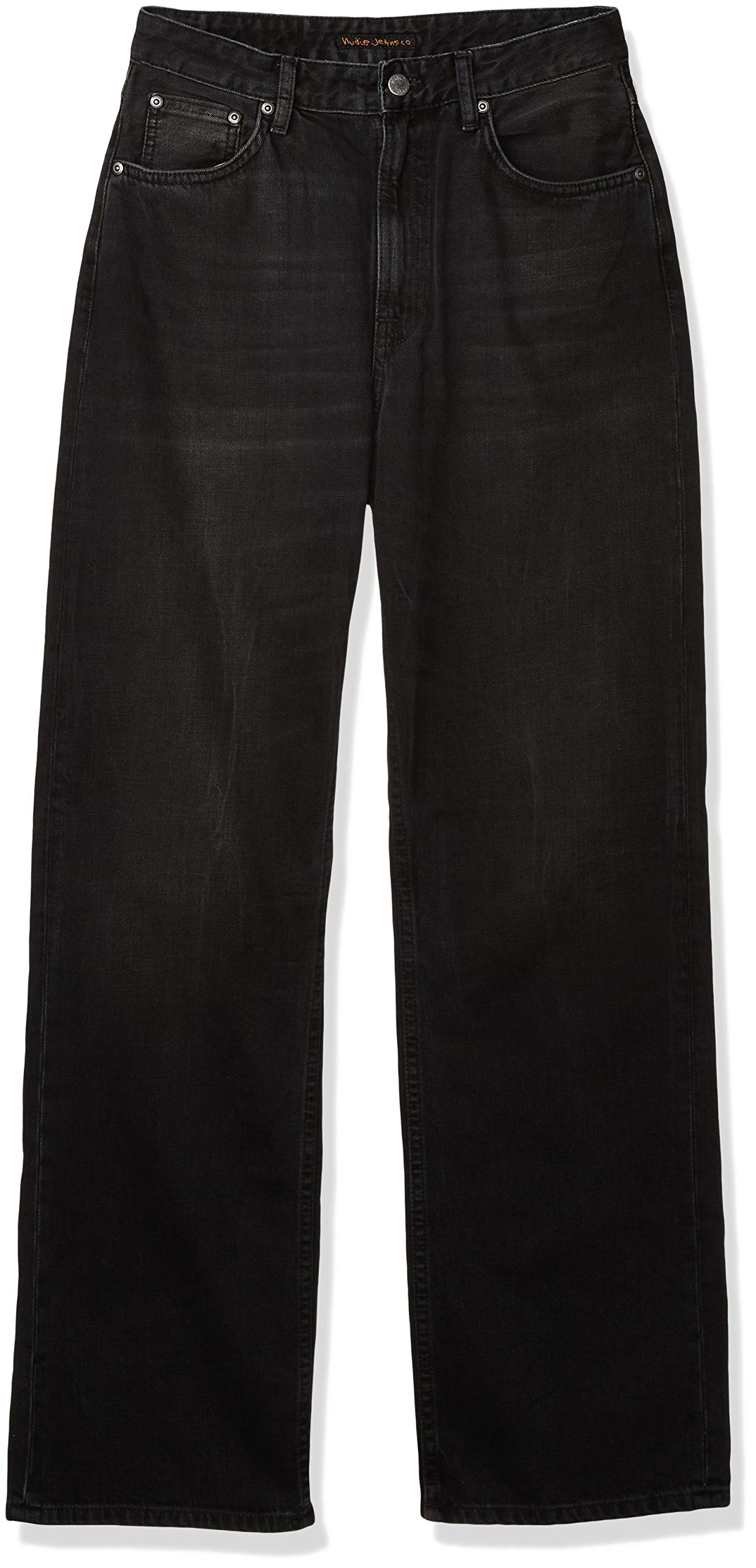 Nudie Jeans Women's Clean Eileen High Waist Skinny Jeans in Shimmering Black | Stretch Denim Pants for Everyday Wear & Night Out