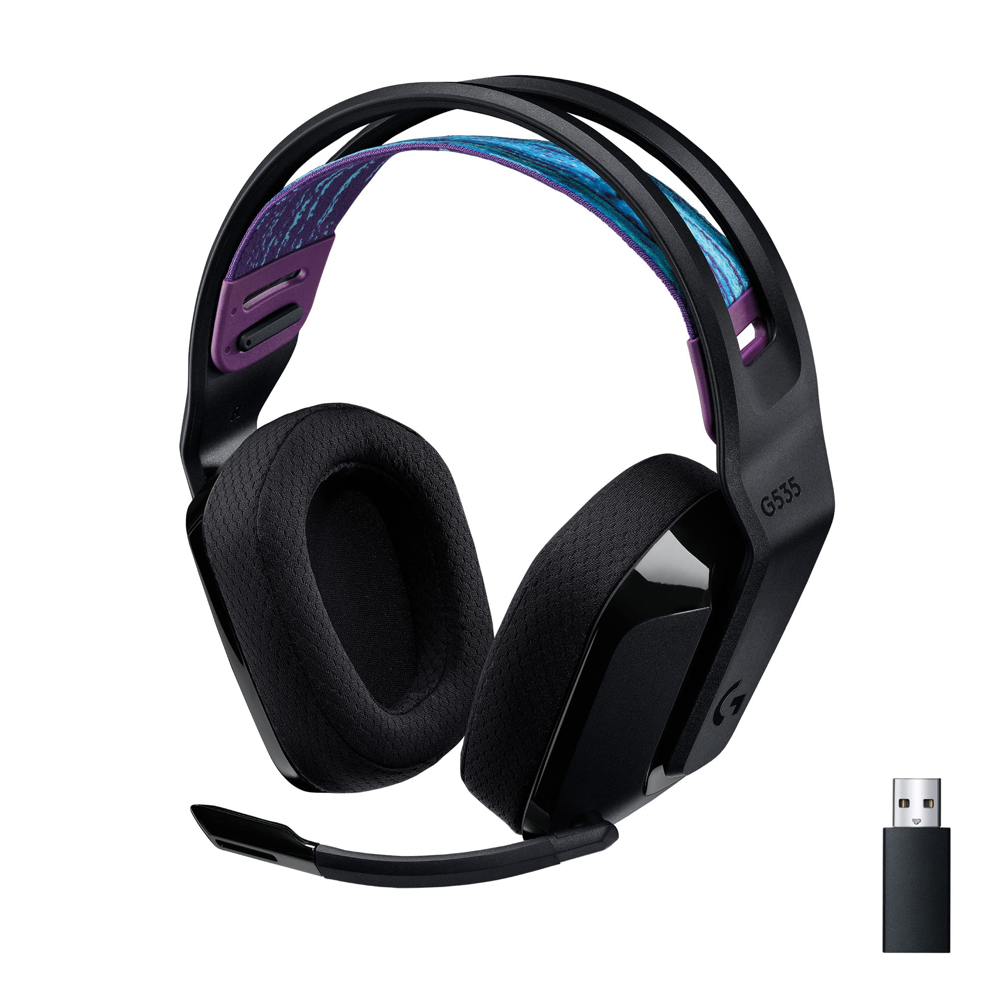 Logitech G535 Lightspeed Wireless Gaming Headset - Lightweight On-Ear Headphones with Flip-to-Mute Mic, Stereo Sound, USB Rechargeable - Compatible with PC, PS4, PS5 - Perfect for Gaming, Streaming & Online Meetings (Black)