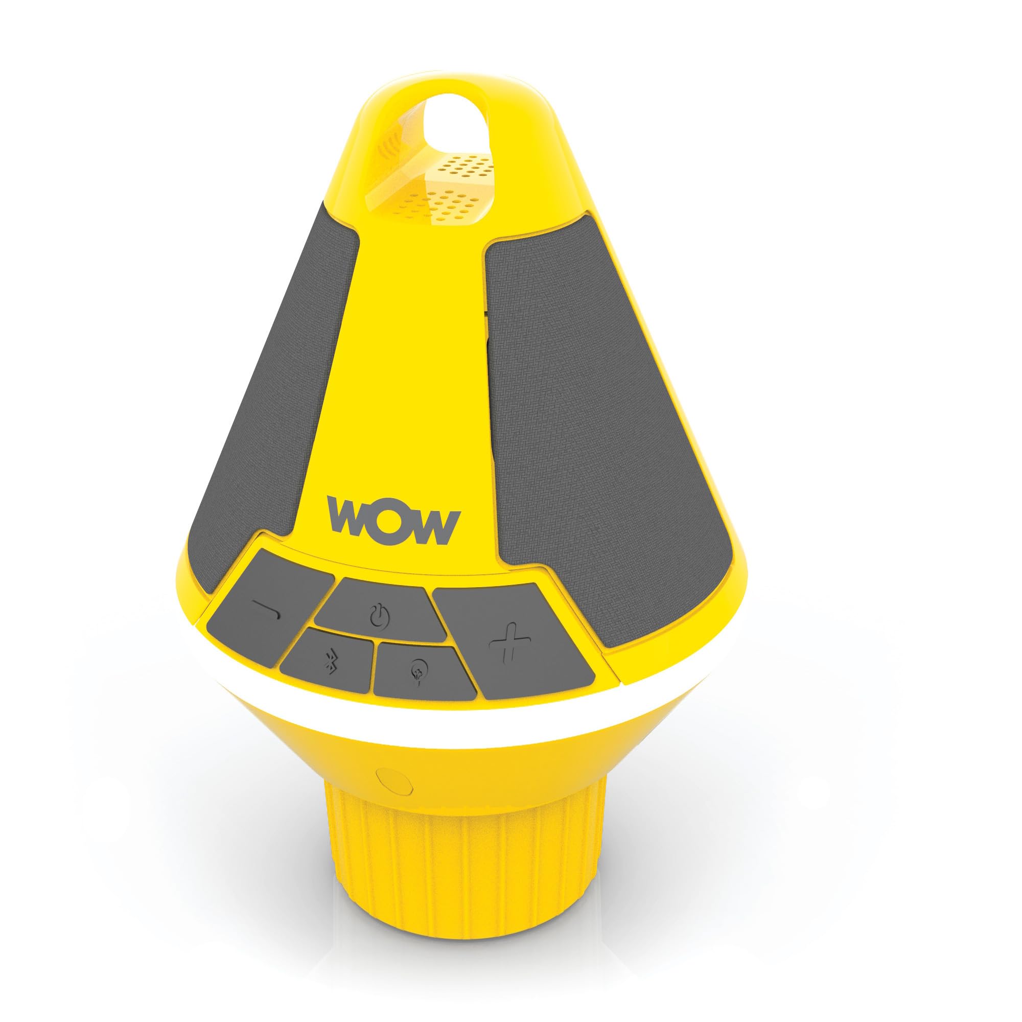 WOW Sports World of Watersports Floating Bluetooth Speaker with LED Lights & Cup Holder - Waterproof Wireless Speaker for Pool, Beach, Boat Parties (Yellow) - Perfect for Outdoor Adventures, Swimming & Summer Fun